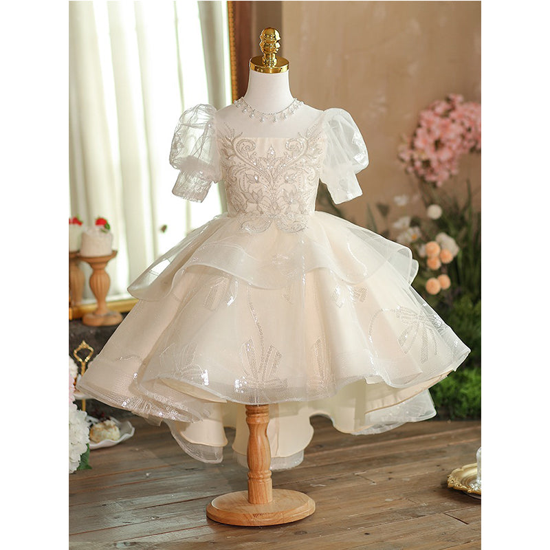 puffy short princess dress Princess Dress Long Sleeve Short Puffy Dress Pink White Puffy Dresses For Juniors Pink Tulle Prom Dress With