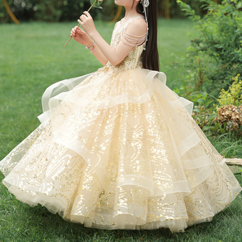 Girls Birthday Princess Dress Girls Prom Dress Flower Girl Wedding Dress
