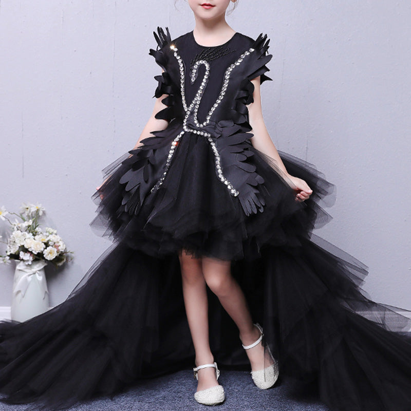 Baby Girl  Fluffy Dress Costumes Peacock Dress Toddler Birthday Princess Dress