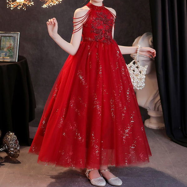 Children's Elegant Birthday Dress Girls Prom Princess Dress