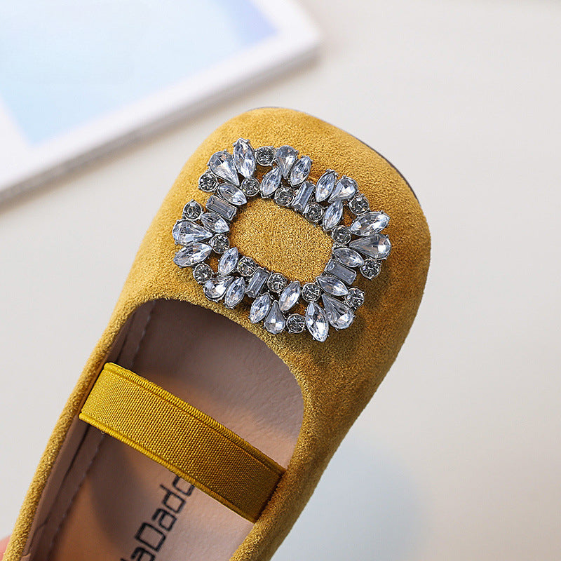 Girls Rhinestone Princess Shoes Cute Bow Shoes