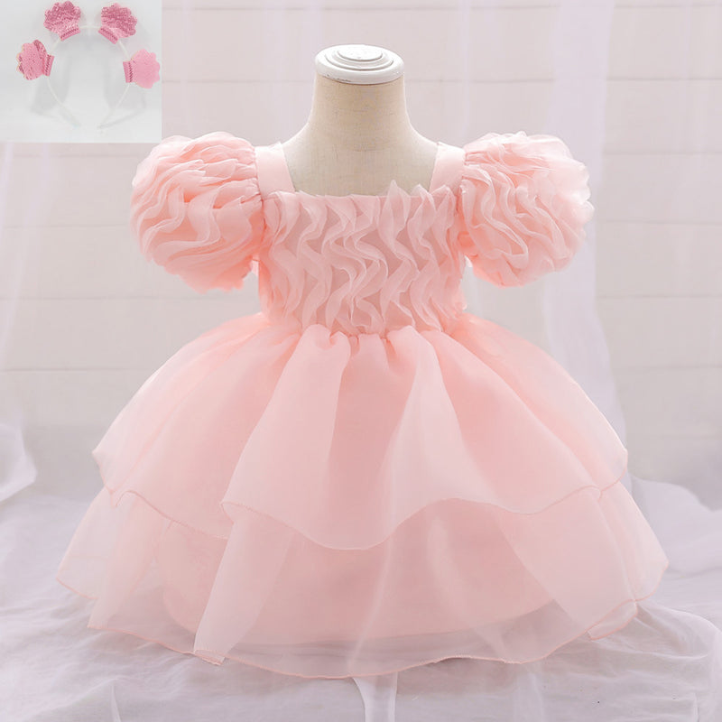 Girls Cute Communion Dress Girls Birthday Puffy Princess Dress