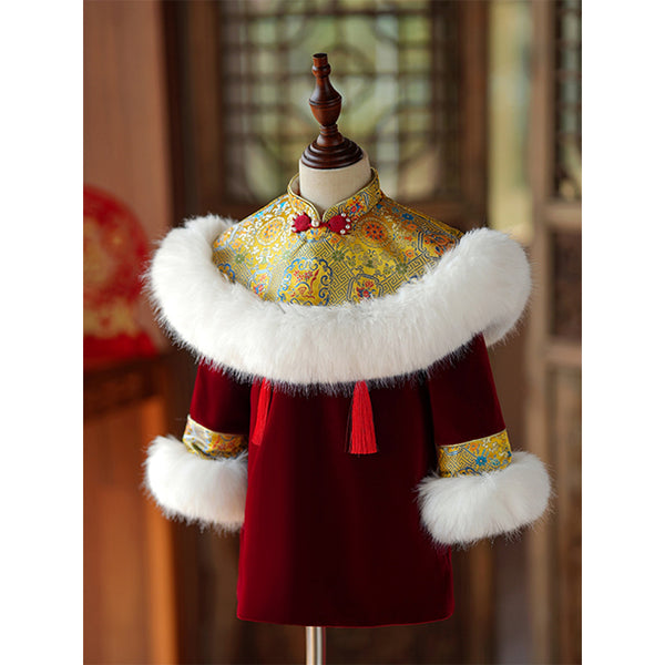 Baby Girl Winter Pageant Dress Toddler Embroidery Party Princess Dress