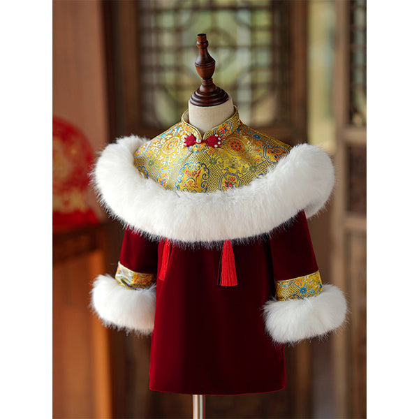 Baby Cute Girl Winter Pageant Dress Toddler Embroidery Party Princess Dress