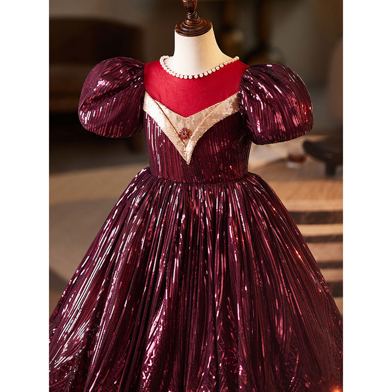 Flower Girl Red Dresses Girls Christening Dresses