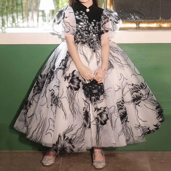 Girls Elegant Ball Gown Flower Girl Wedding Princess Dress