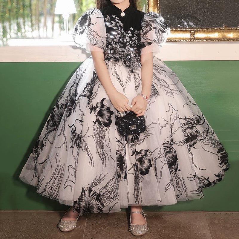 Girls Elegant Ball Gown Flower Girl Wedding Princess Dress