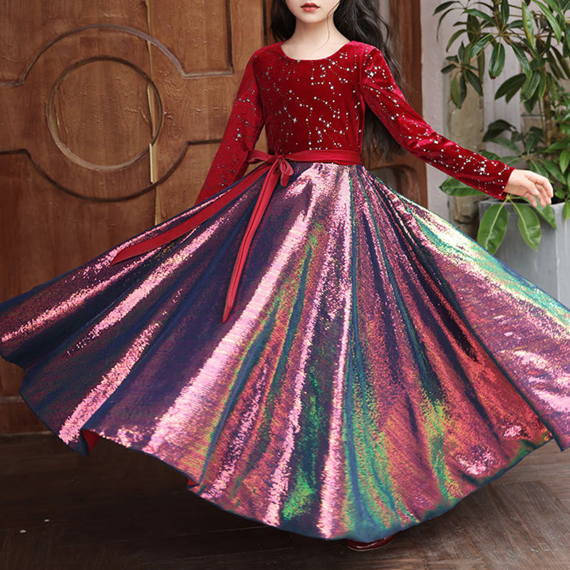 Sweet Baby Girls Burgundy Sequined Long Sleeve New Year's Dress Toddler Evening Princess Dress, Claret / 3-4 Years (110cm) Sweet Baby Girls Burgundy Sequined Long Sleeve New Year's Dress Toddler Evening Princess Dress, Claret / 3-4 Years (110cm)