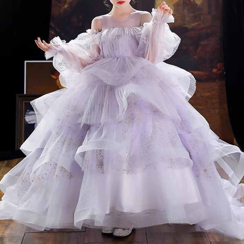 Luxurious Girls Puffy Ball Gown Toddler Birthday Party Princess Dress, 3-4 Years (110cm) Luxurious Girls Puffy Ball Gown Toddler Birthday Party Princess Dress, 3-4 Years (110cm)