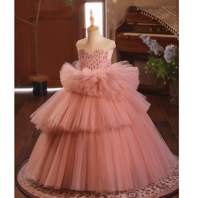 Baby Girls Luxury Ball Gown Birthday Dresses Sequined Dress Toddler Beauty Pageant Dress Baby Girls Luxury Ball Gown Birthday Dresses Sequined Dress Toddler Beauty Pageant Dress