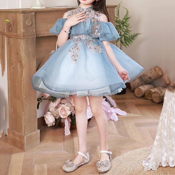 Baby Girl Birthday Party Hidden Zipper Puffy Princess Dress