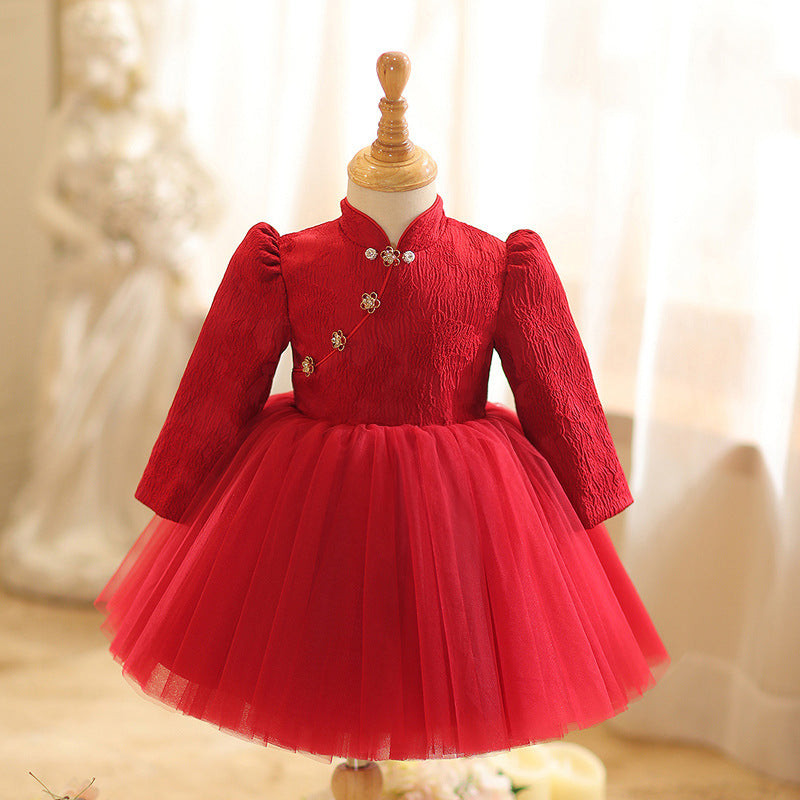 Flower Girl Wedding Dress Baby Christmas Dress Girl Birthday Princess Dress