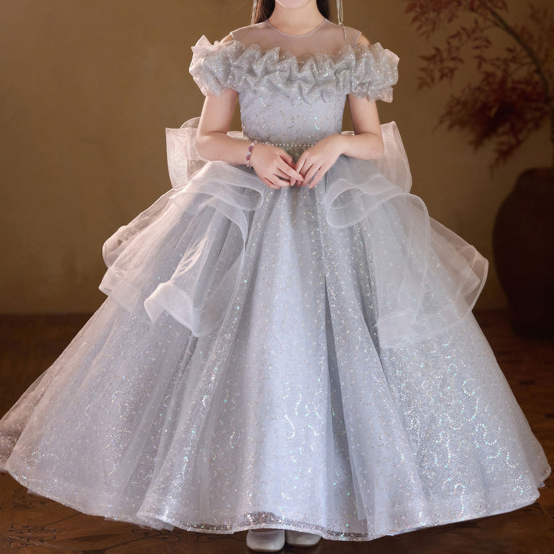 Girls Elegant Party Dresses Children Birthday Princess Dress