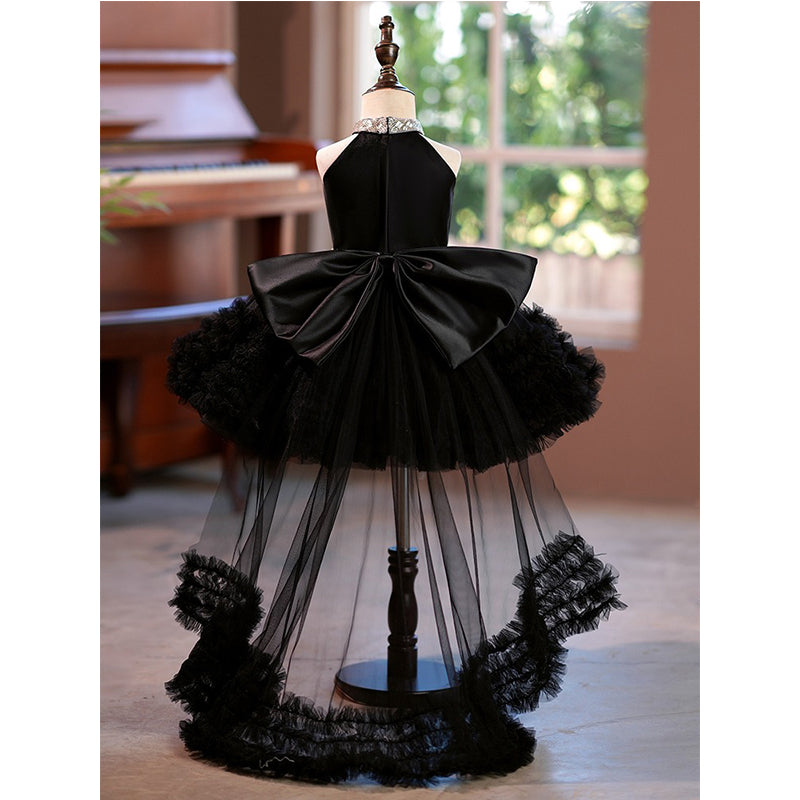 black birthday dress Black Lace Birthday Dress Fluffy Princess Dress
