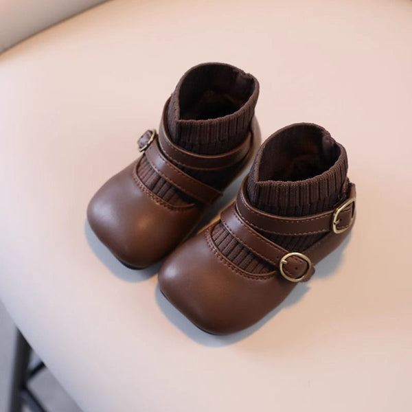 Baby Girl Soft-soled Flying Woven Breathable Shoes