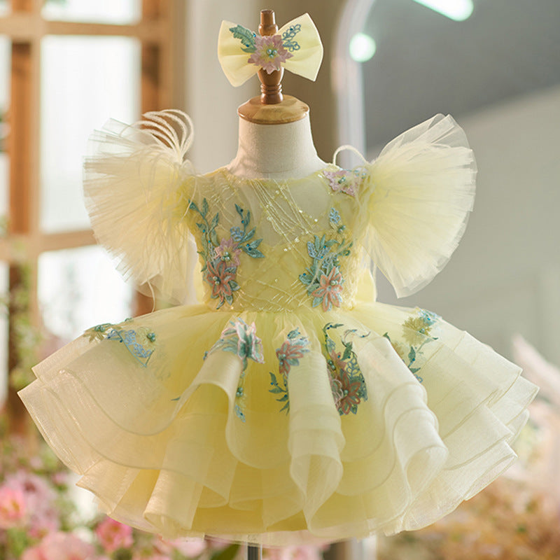 Luxurious Baby Girl Puffy Flowers Dress Toddler Beauty Pageant Princess Dress Luxurious Baby Girl Puffy Flowers Dress Toddler Beauty Pageant Princess Dress
