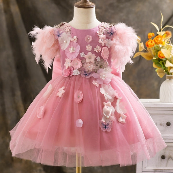 Cute Baby Girl Puffy Beauty Pageant Dress Toddler Birthday Party Princess Dress