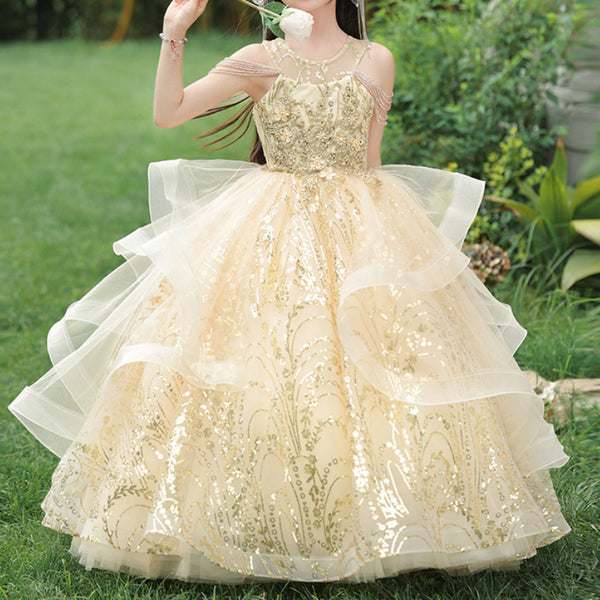 Girls Birthday Princess Dress Girls Prom Dress Flower Girl Wedding Dress
