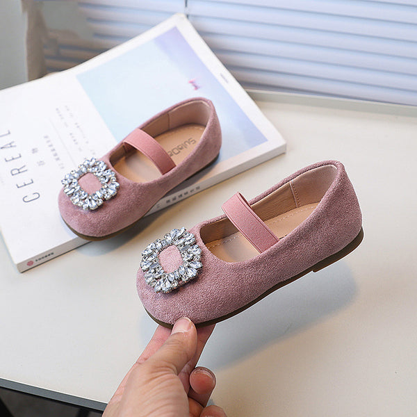 Girls Rhinestone Princess Shoes Cute Bow Shoes