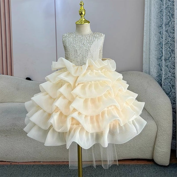 Girls' Birthday Dresses Girls' Sequined Princess Dress Flower Girl Dress