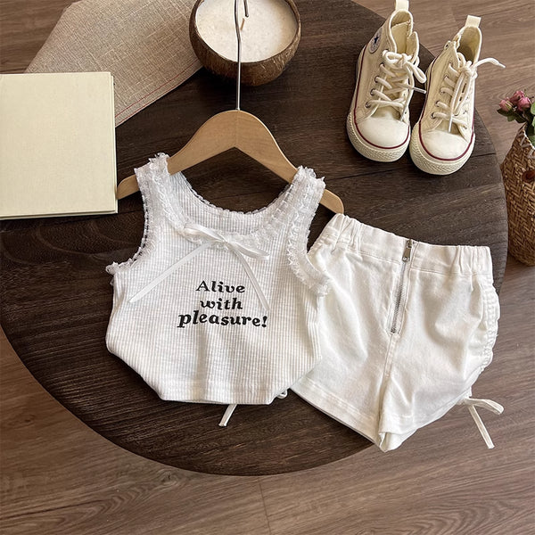 Girls Sleeveless Tops Summer Baby Girls Camisole Two-piece Set