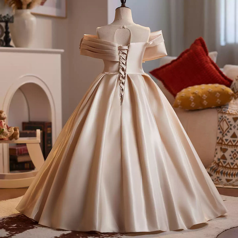 Girls Champagne Ball Gowns Girls Birthday Princess Dress Flower Girl Dress