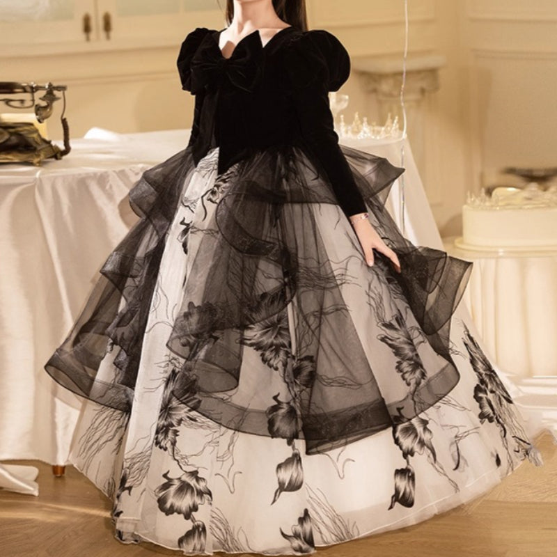 Girls' Birthday Dress Girls' Red Christmas Dress Children's Ball Dress