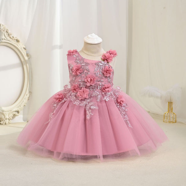 Girls Pageant Princess Dress Baby Birthday Party Dress
