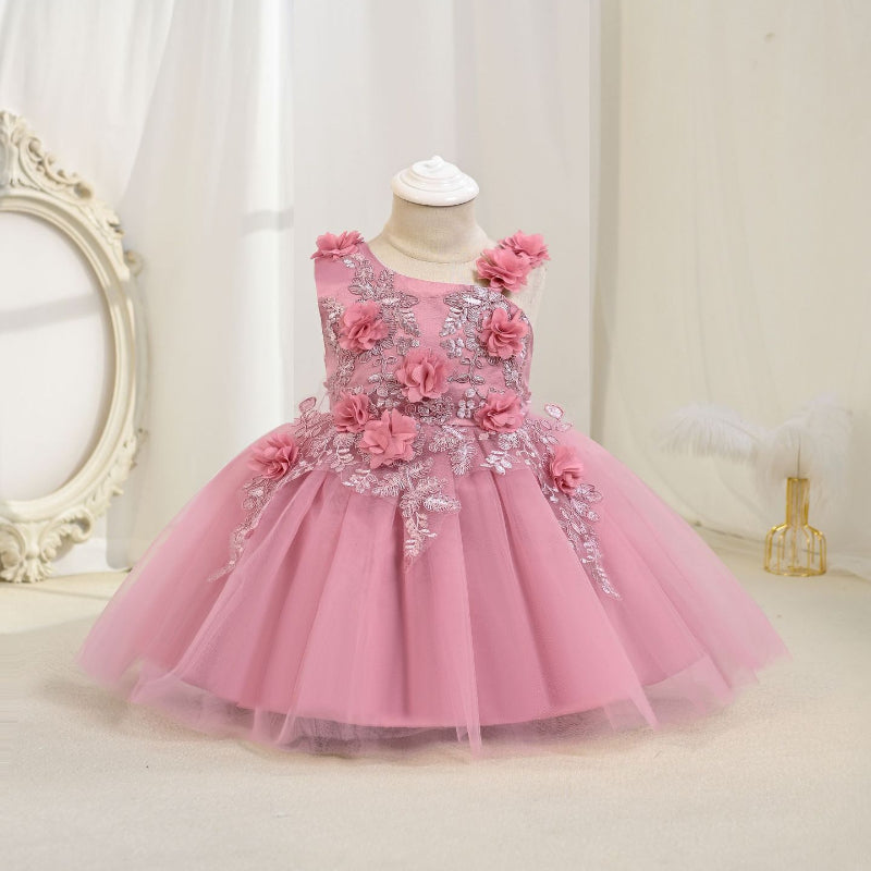 Girls Pageant Princess Dress Baby Birthday Party Dress