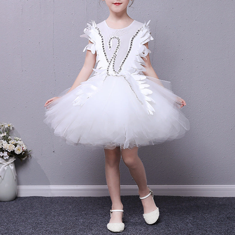 Baby Girl  Fluffy Dress Costumes Peacock Dress Toddler Birthday Princess Dress