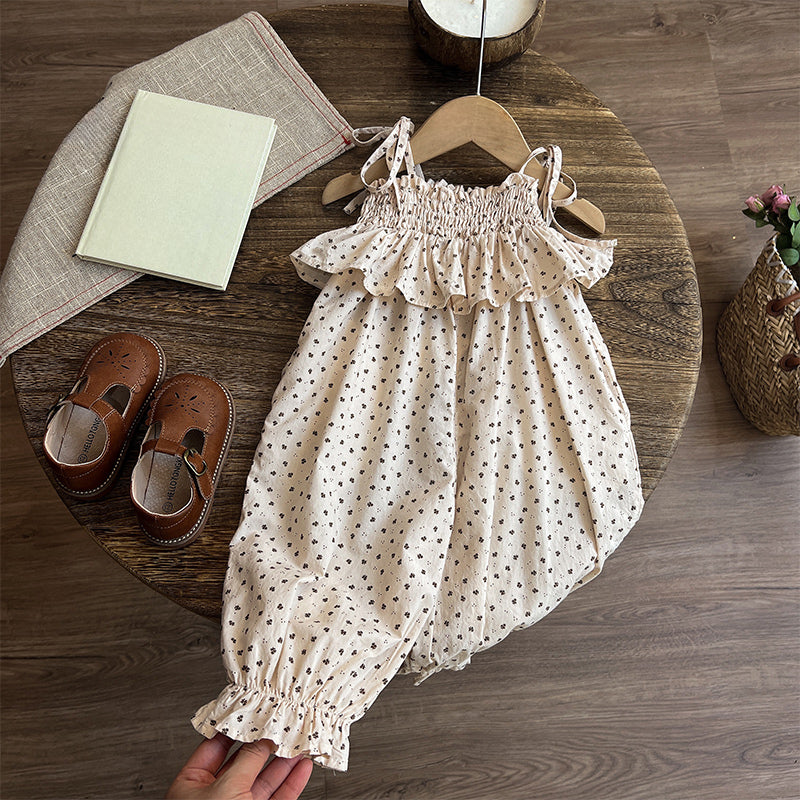 Cute Girls Overalls Baby Girl Summer Floral Pants