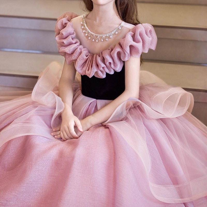 Pink Girls Dress Children's Birthday Princess Dress Girls Prom Dress