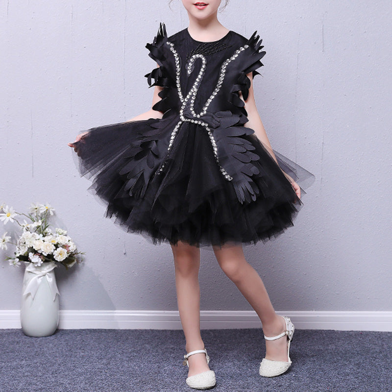 Baby Girl  Fluffy Dress Costumes Peacock Dress Toddler Birthday Princess Dress