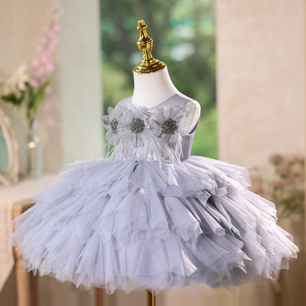 Girls Birthday Princess Dress Children's Communion Tutu Dress Flower Girl Dress