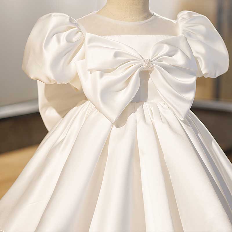 Flower Girl Dress Toddler Party Wedding Christening Dress Bowknot Princess Dress