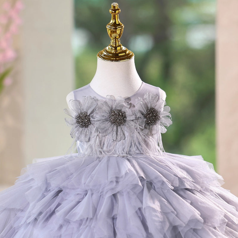 Girls Birthday Princess Dress Children's Communion Tutu Dress Flower Girl Dress