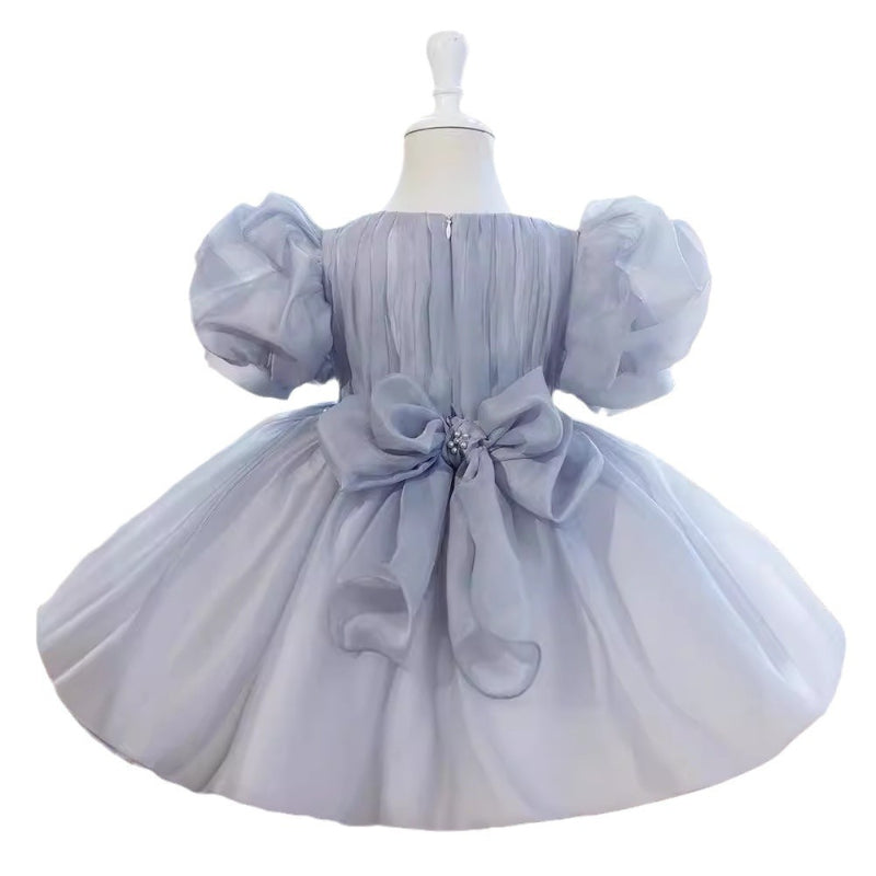 Elegant Baby Girls Puff Sleeve Mesh Princess Dress Toddler Ball Gowns