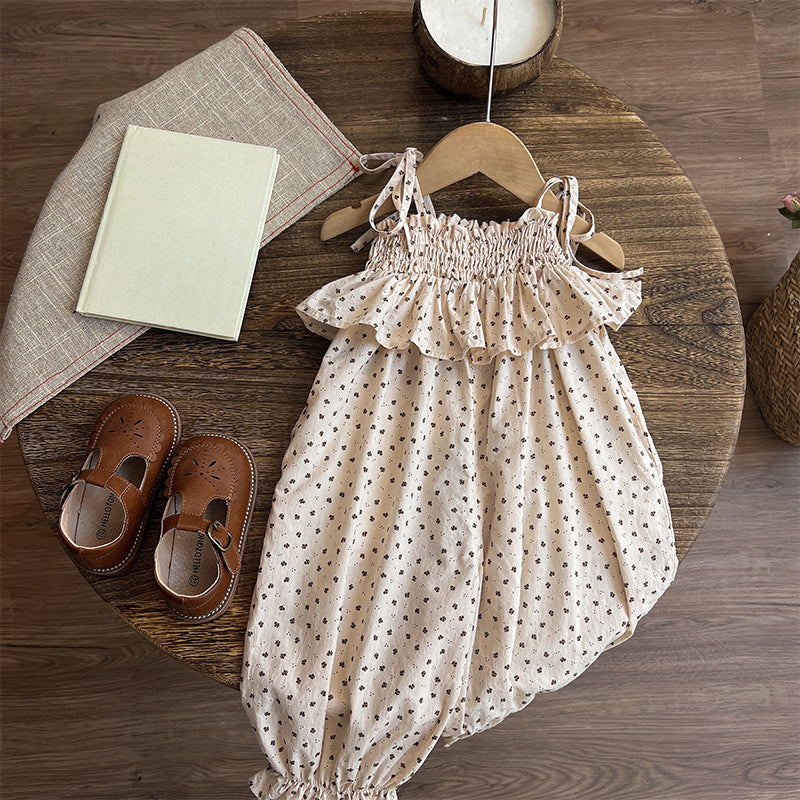 Cute Girls Overalls Baby Girl Summer Floral Pants