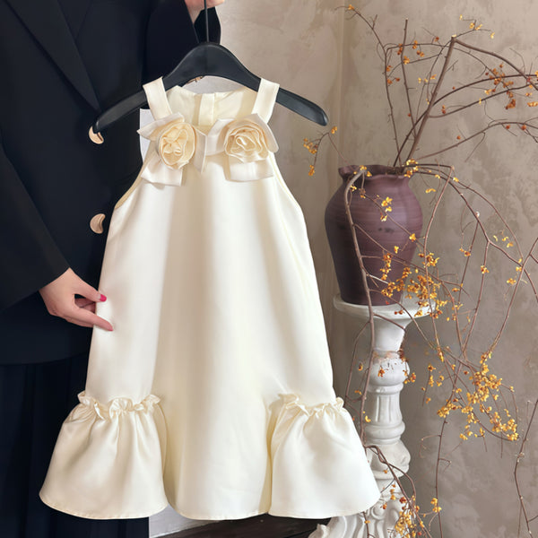 Summer Girl Birthday White Dress Girls Party Dress