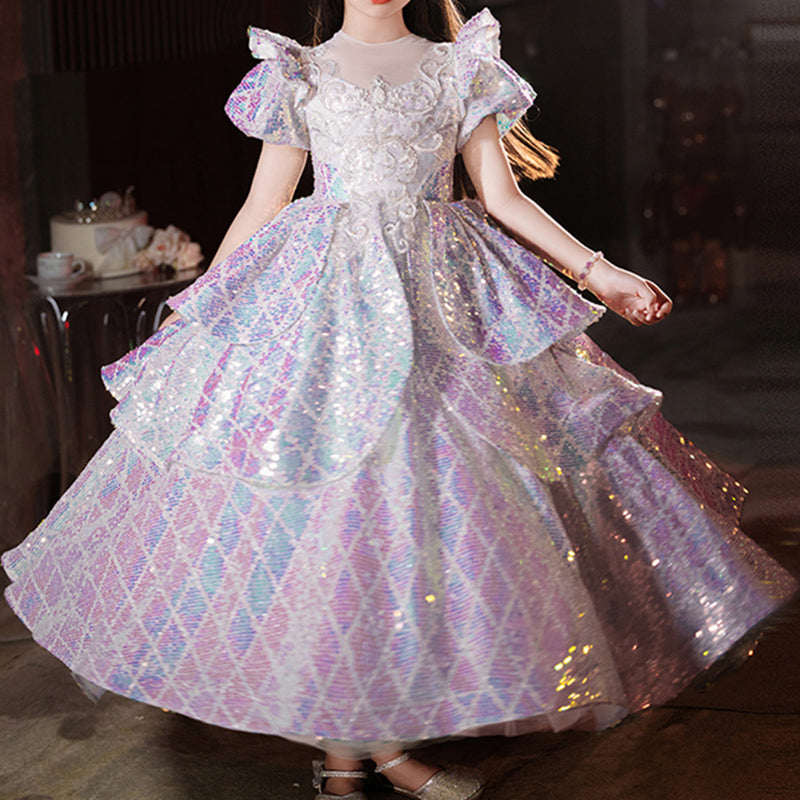 Children's Sequined Wedding Dress Princess Dress