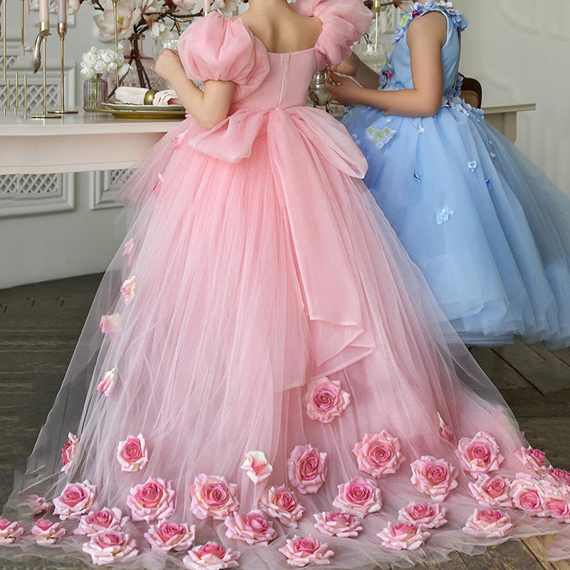 prom dresses with straps Elegant Long V-neck Wide Straps Tulle A-line Prom Dress with Appliques Lace