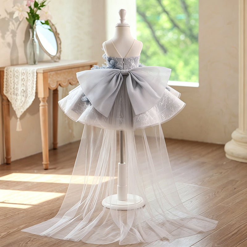 Flower Girl Grey Dresses Girls Pageant Dresses Girl Birthday Dresses