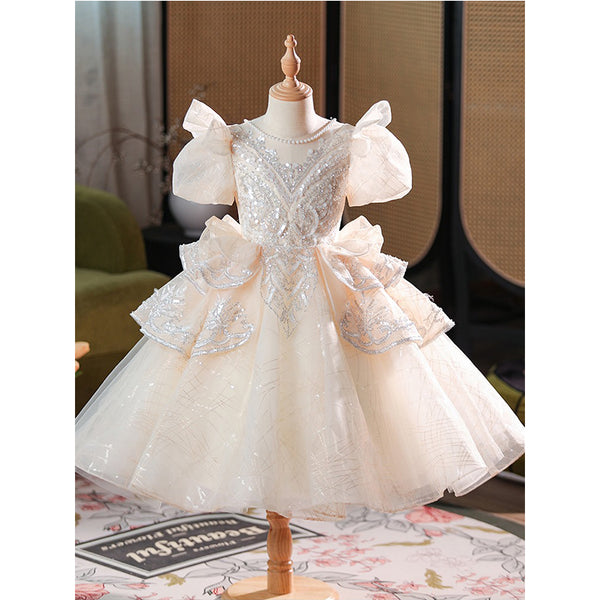 Champagne Color Children's Dress Princess Dress Birthday Dress
