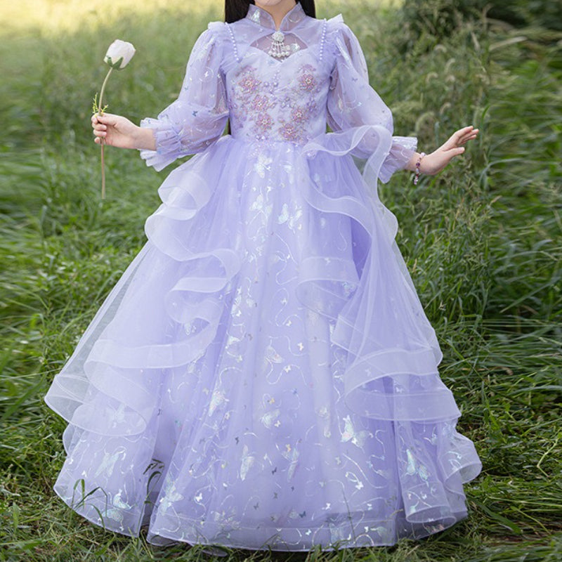 Girls' Ball Dress Children's Purple Birthday Dress Flower Girl Dress