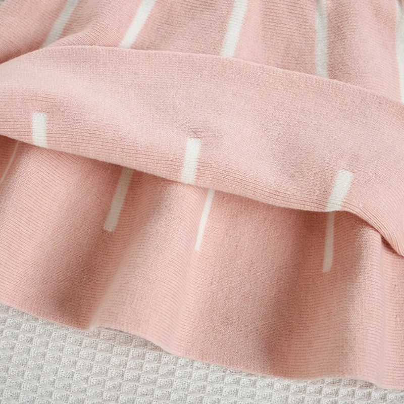 Girls' Autumn New Bow Knitted Dress