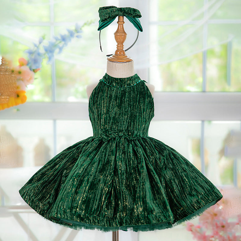 Cute Baby Girl Beauty Pageant Dress Toddler Velvet Birthday Party Princess Dress, Green / 9-10 Years (150cm) Cute Baby Girl Beauty Pageant Dress Toddler Velvet Birthday Party Princess Dress, Green / 9-10 Years (150cm)