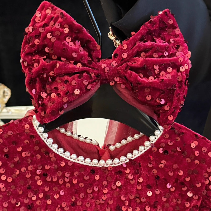 Girls Ball Princess Dress Girls Christmas Sequined Dress Childrens Birthday Dress