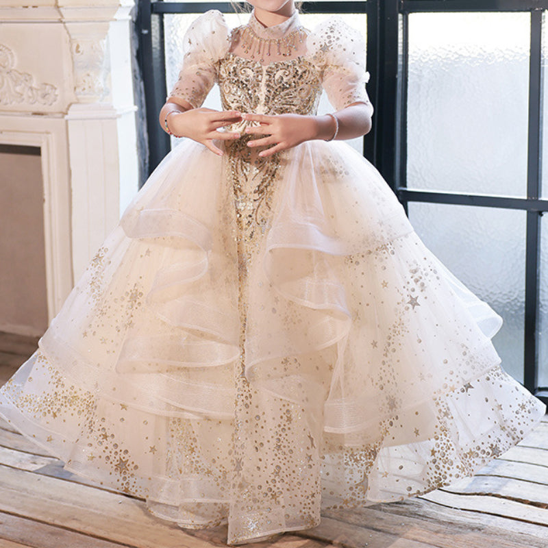 Flower Girl Wedding Dress Girl Birthday Party Princess Dress