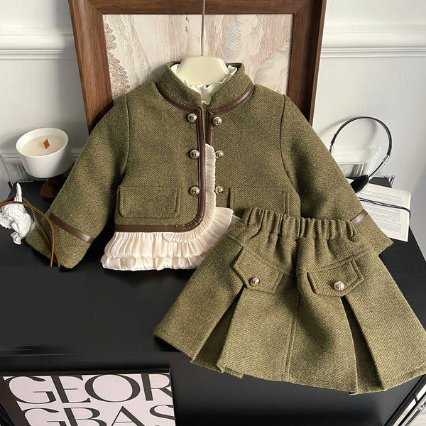 New Year Baby Girls Green  Two-piece Suit