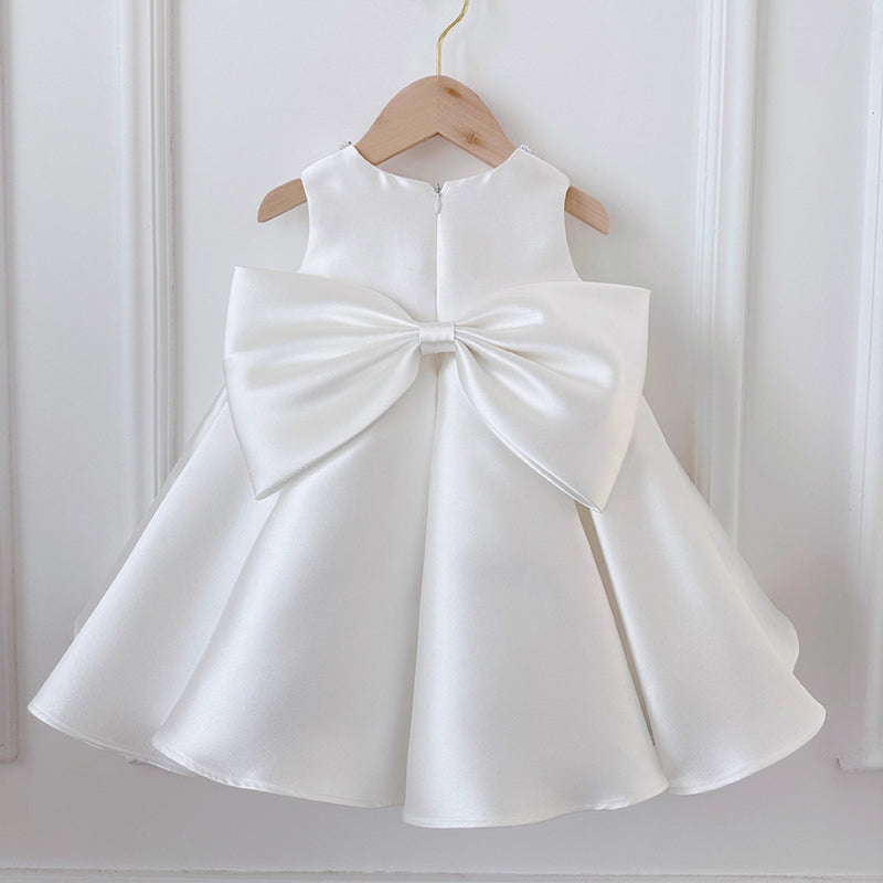 Elegant Baby Girl White Shawl First Communion Dress Toddler Christening Dress